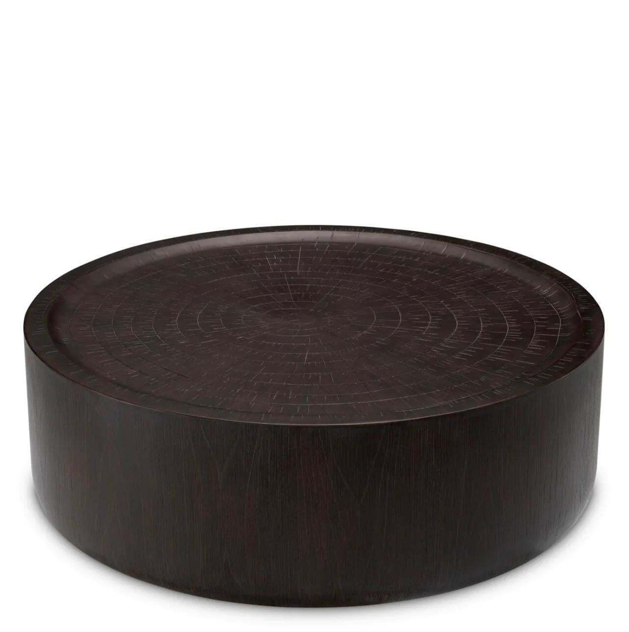 Small Round Coffee Table In Dark Brown Fiber Reinforced Concrete photo Furniture
