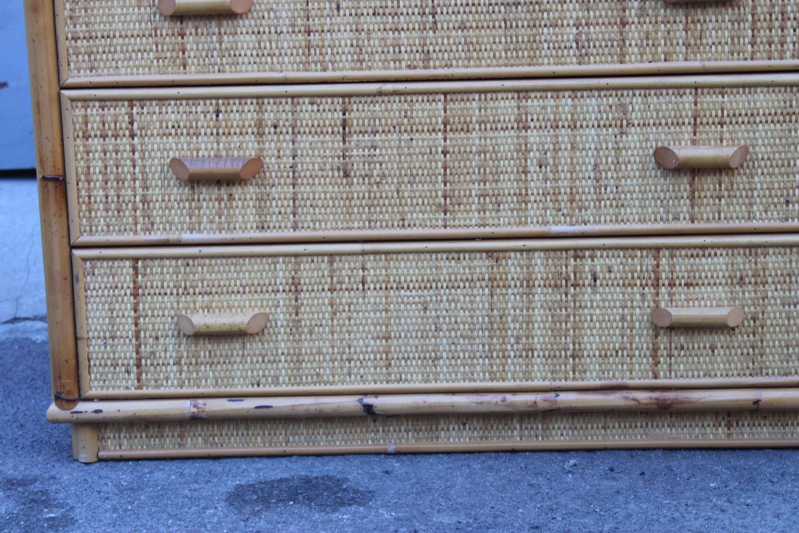 Italian Bamboo Chest Of Drawers With Drawers 1970 photo Furniture