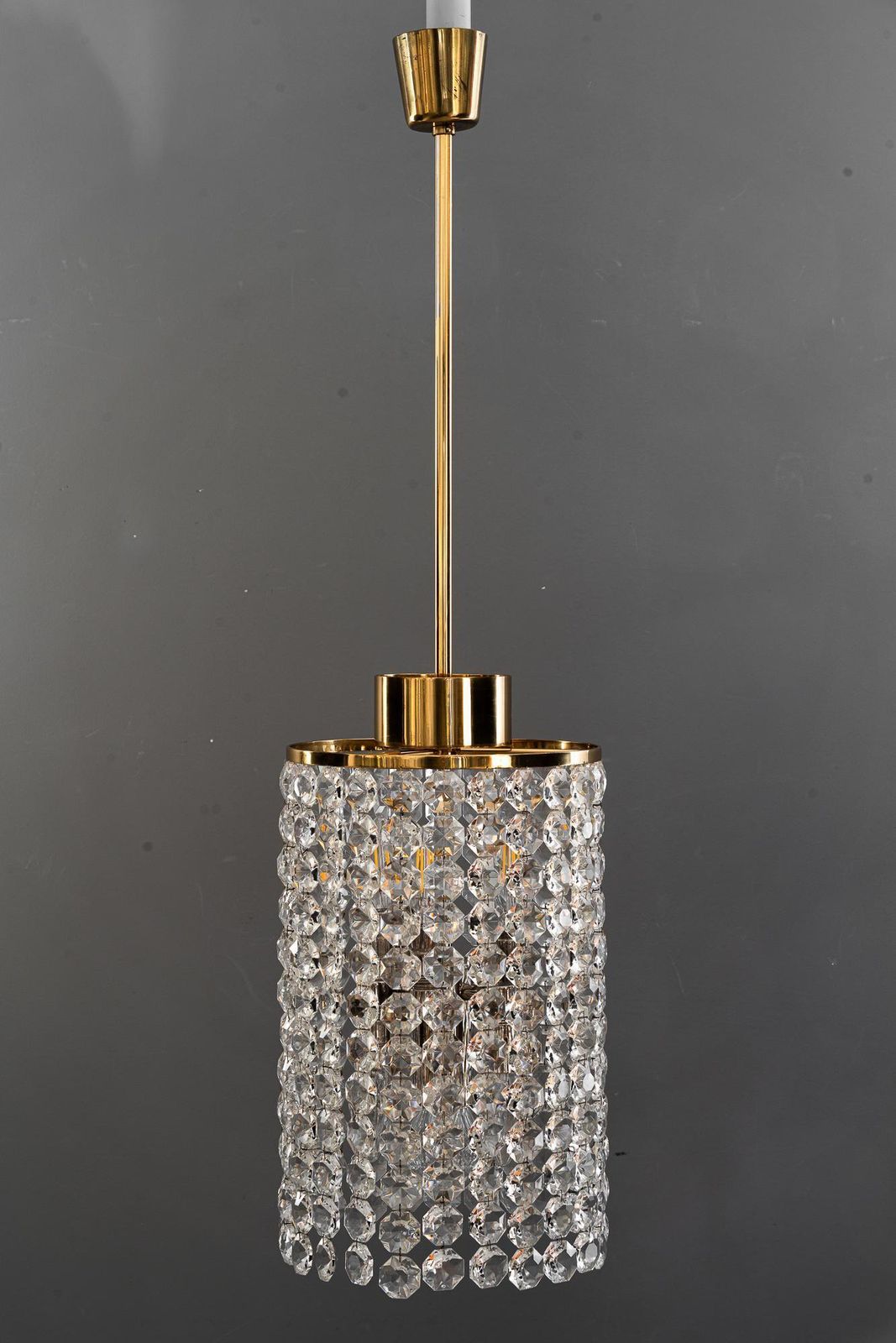 Bakalowits Crystal And Brass Chandelier Vienna Around 1950s photo furniture
