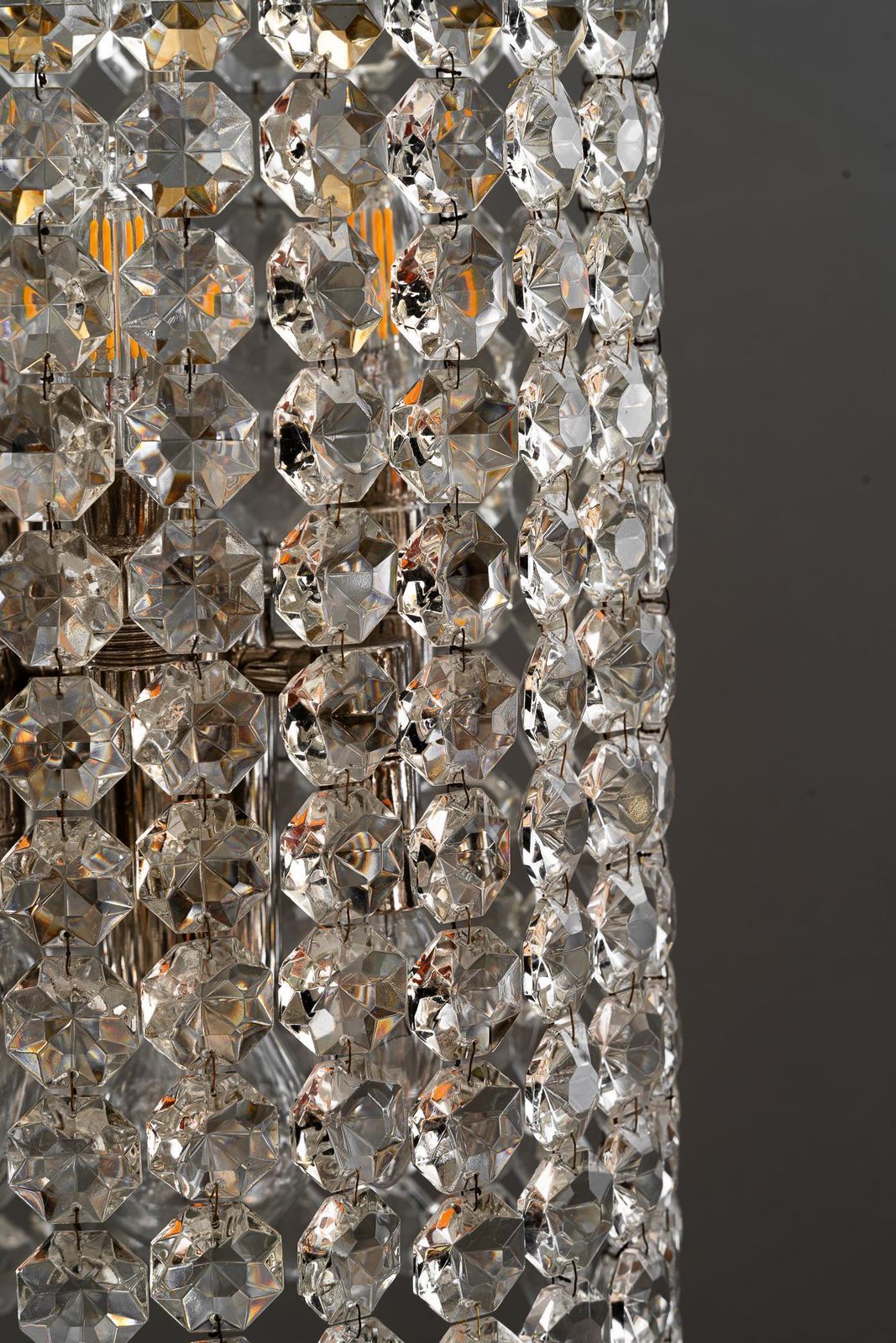 Bakalowits Crystal And Brass Chandelier Vienna Around 1950s photo Lighting