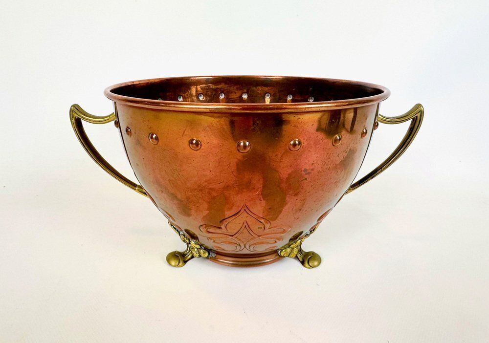 Large Art Nouveau Copper And Brass Champagne Cooler Bowl From Wmf, 1900s