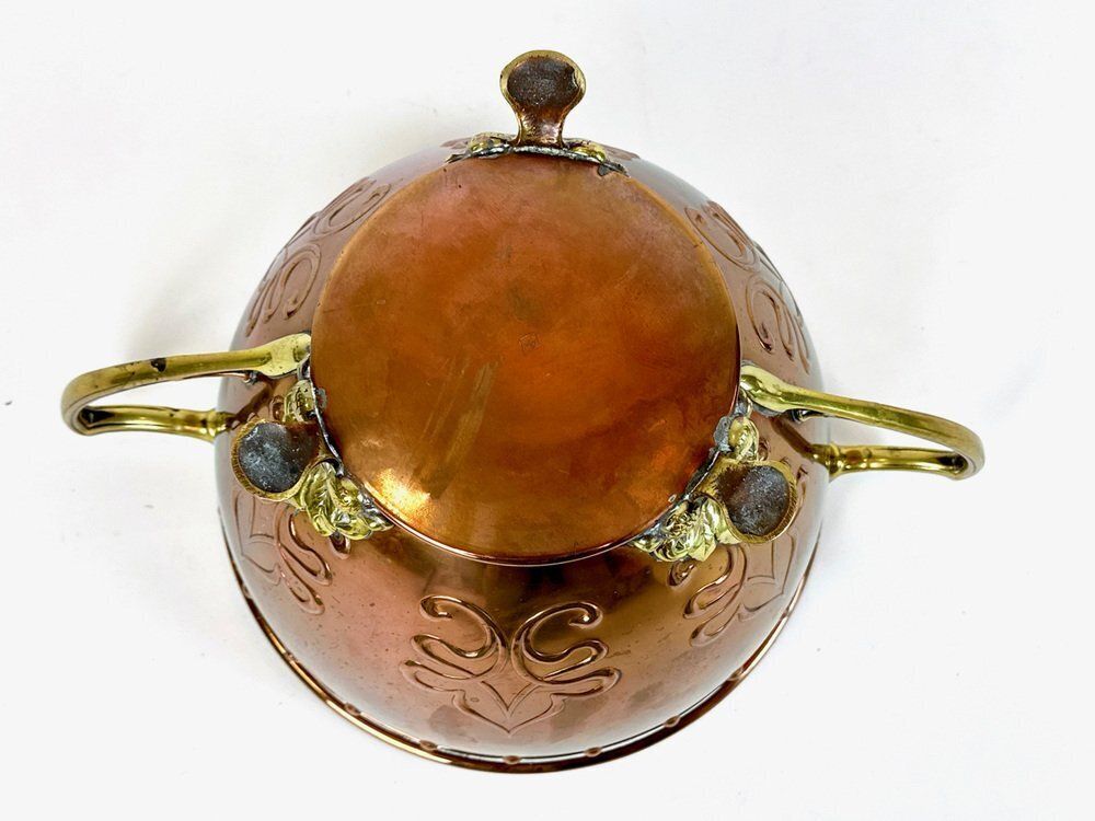 Large Art Nouveau Copper And Brass Champagne Cooler Bowl From Wmf, 1900s photo buy