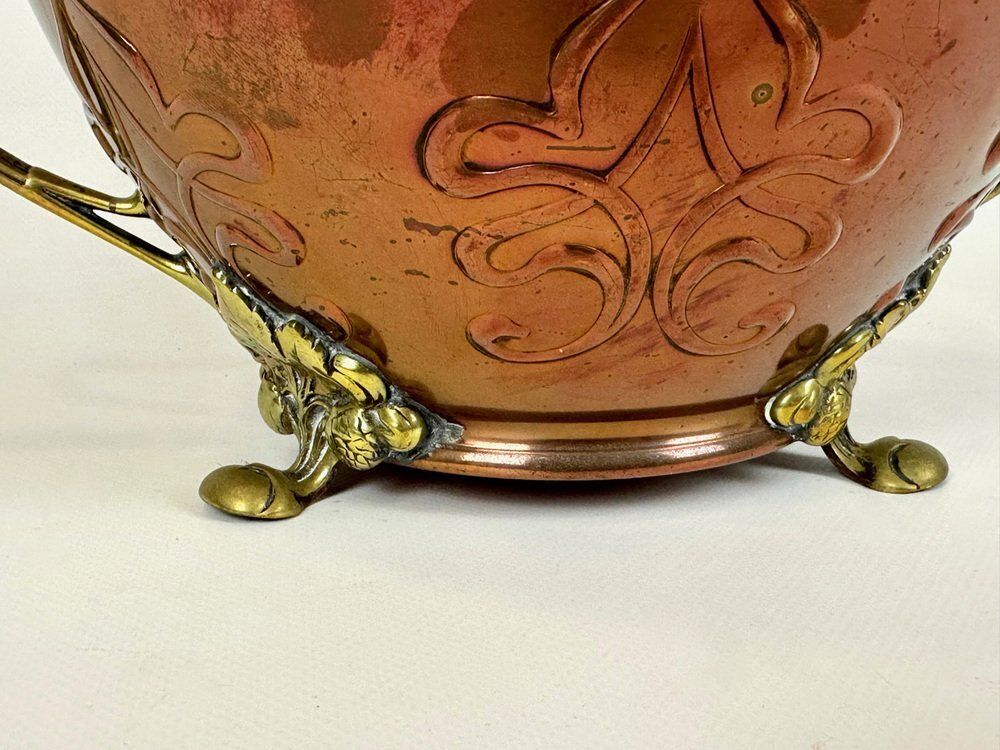 photo furniture Large Art Nouveau Copper And Brass Champagne Cooler Bowl From Wmf, 1900s