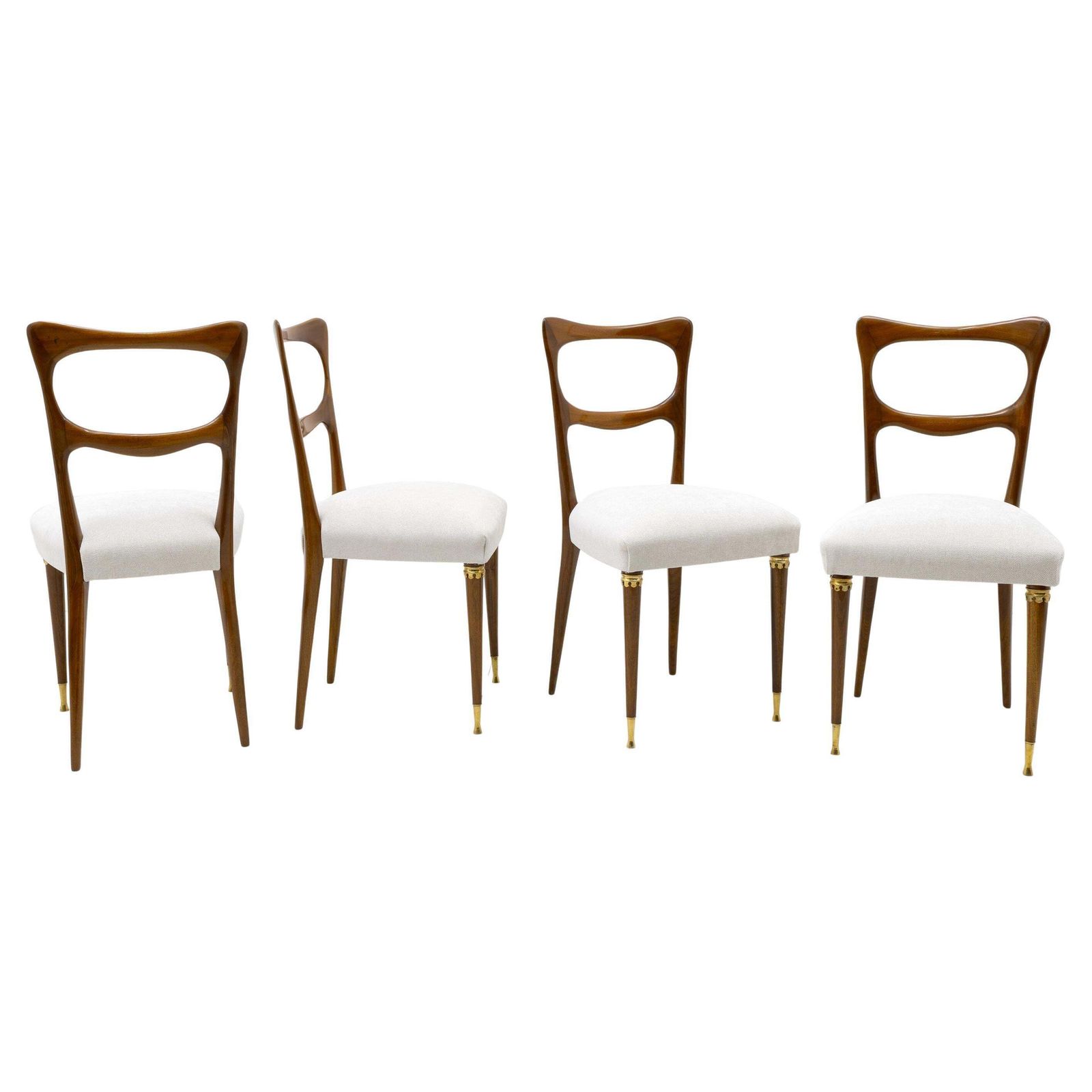 Attributed To Paolo Buffa Mid Century Modern Dinning Chairs, 1950s, Set Of Four