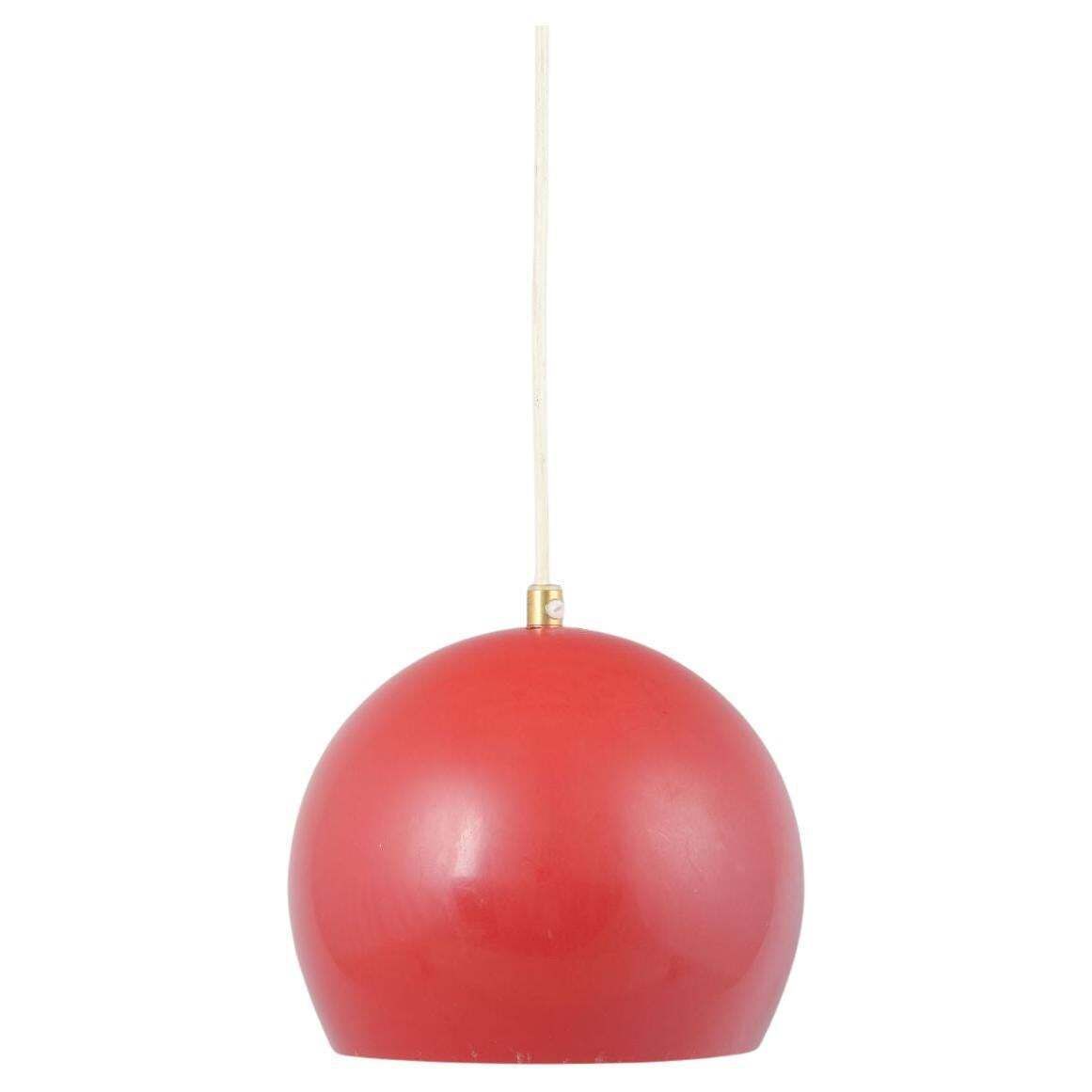 Verner Panton For Louis Poulsen. Topan Pendant Lamp, Red Lacquered Metal.