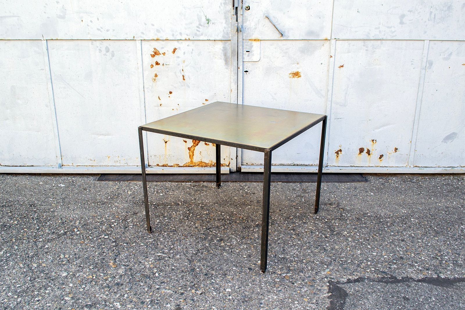 Iron And Galvanized Sheet Metal Table By Toni Cordero, 1980s photo furniture