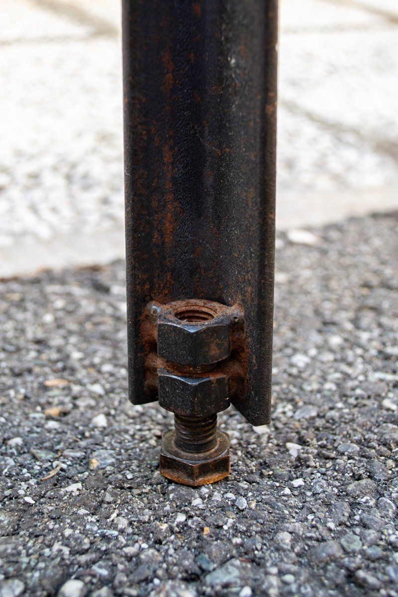 Iron And Galvanized Sheet Metal Table By Toni Cordero, 1980s photo vinterior