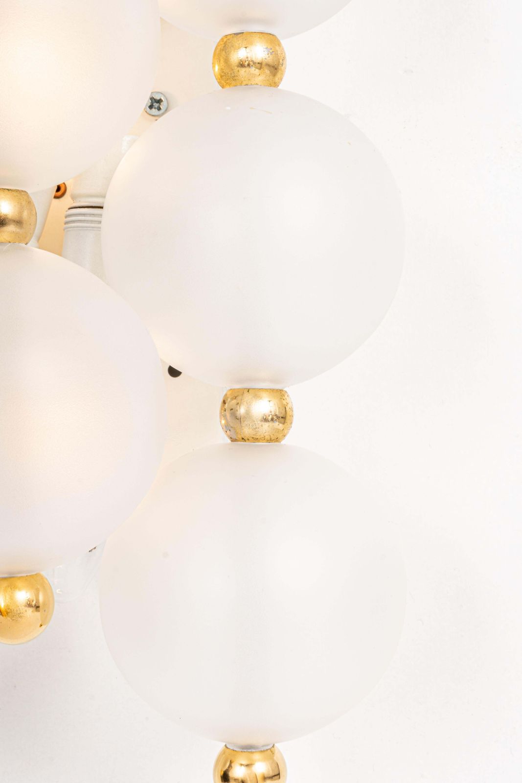 Pair Of Large Frosted Glass Wall Light By Kinkeldey, Germany, 1970s photo buy