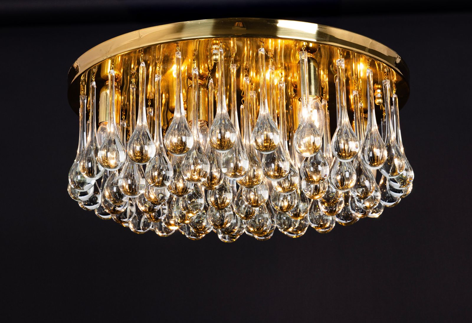 Large Murano Glass Tear Drop Chandelier By C.Palme, Germany, 1970s photo vintage