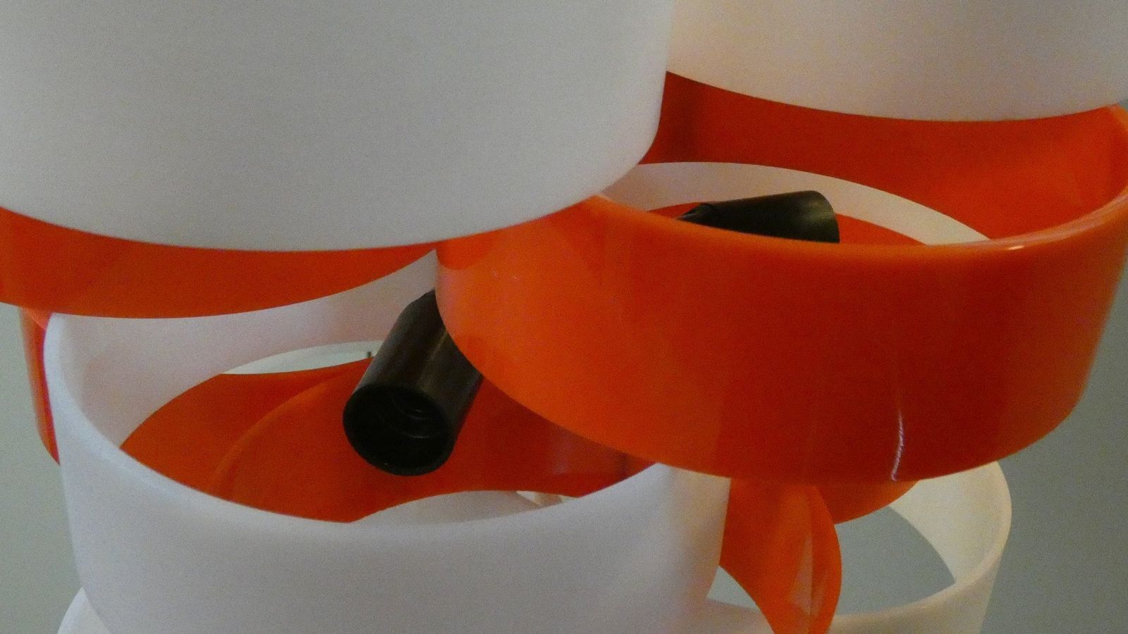 Orange And White Acrylic Glass Pendant Lamp From Stilux Milano, 1960s photo Lighting