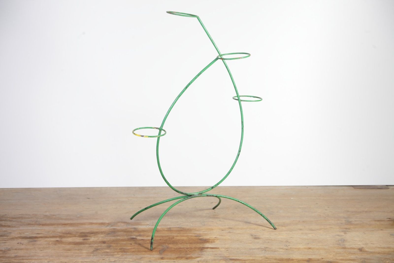 Mid Century Green Steel Bar Flower Stand, 1960s photo for sale