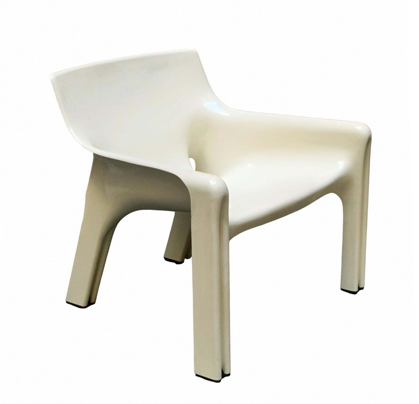 Vico Magistretti Per Artemide Sedia "Vicario" Avorio, Italia 1960s photo for sale