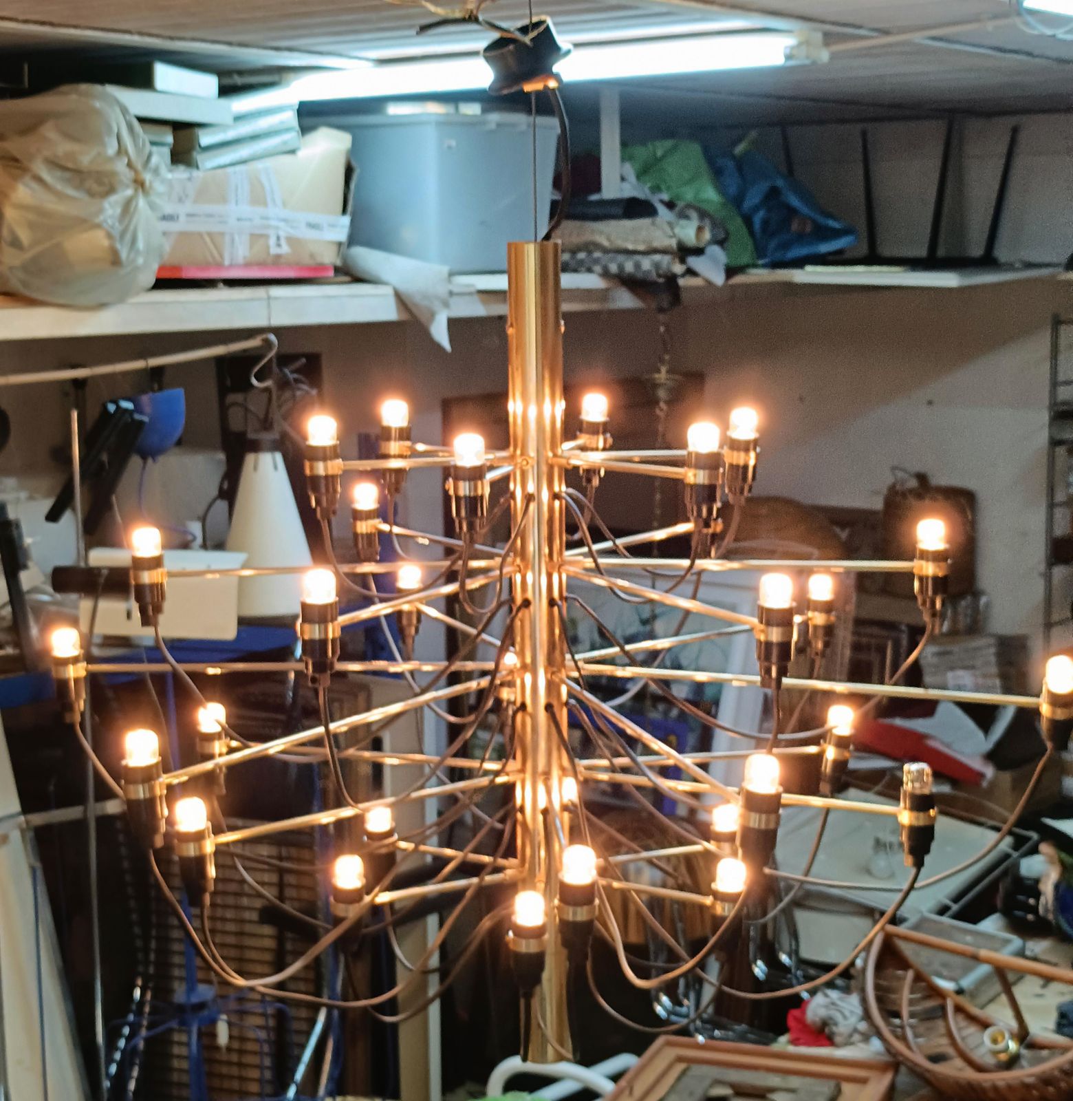 Gino Sarfatti For Arteluce Chandelier "2097/30," Italy 1960s photo 2774.0