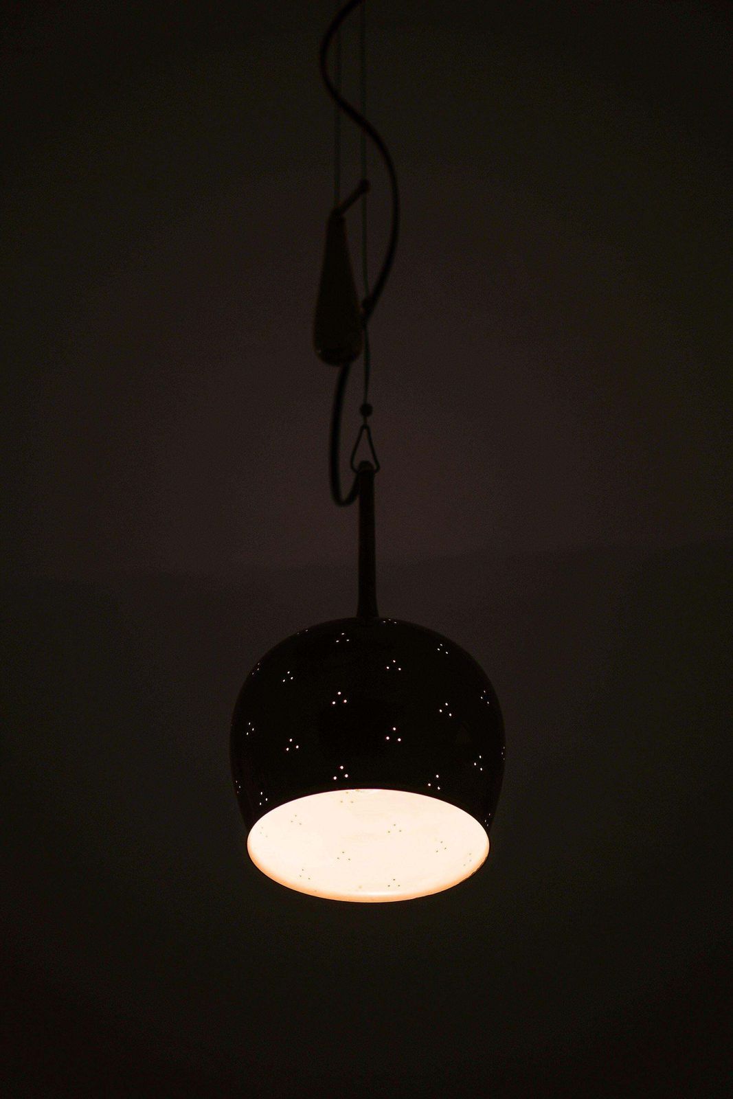 Height Adjustable Ceiling Lamps In Brass By Paavo Tynell, 1950's photo for sale