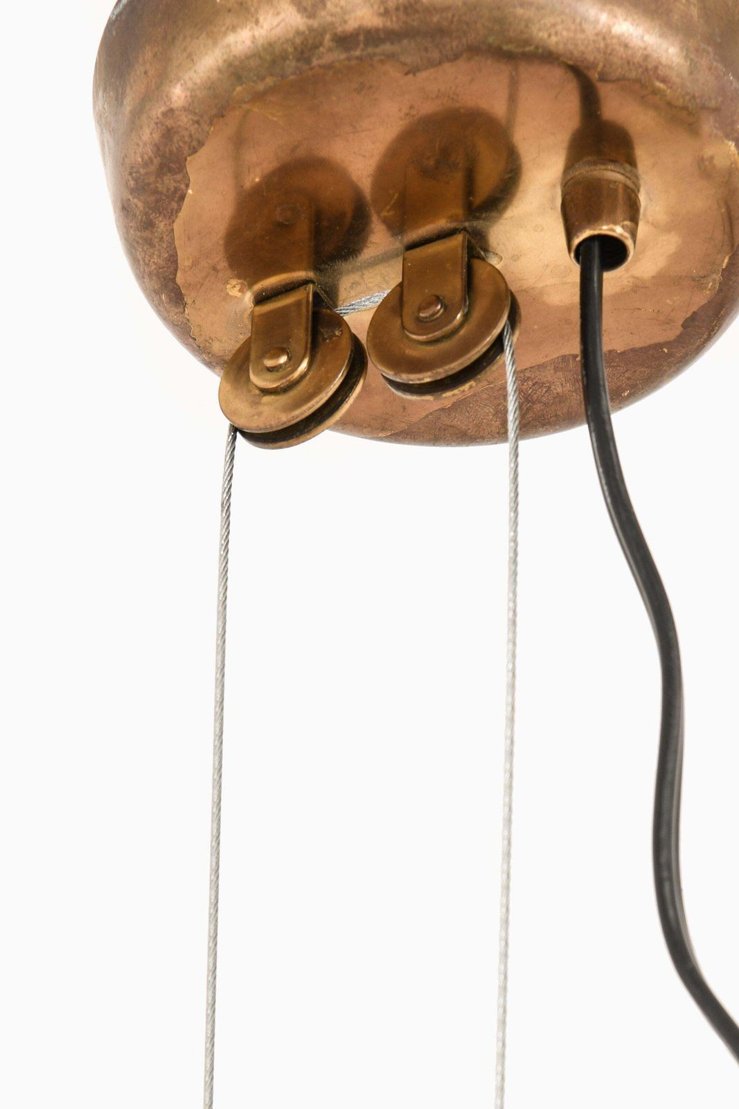 Height Adjustable Ceiling Lamps In Brass By Paavo Tynell, 1950's photo Lighting