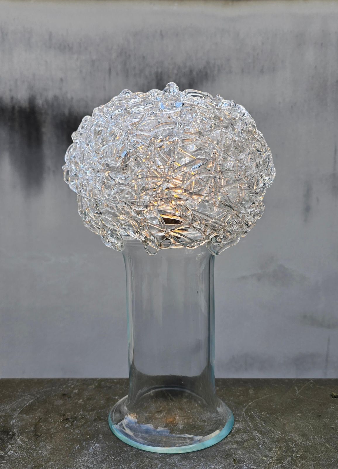Claire Falkenstein For Salviati, Attributed Spun Glass Table Lamp, Italy, 1970s photo 9651.0