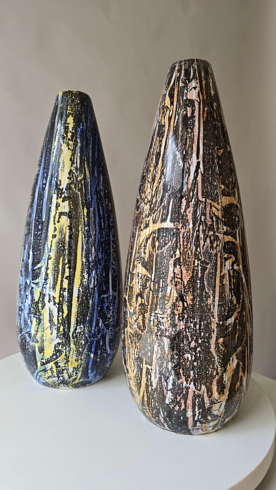 Pair Of Large Handcrafted Ceramic Vases, Yugoslavia, 1960s Mid Century Modern photo furniture