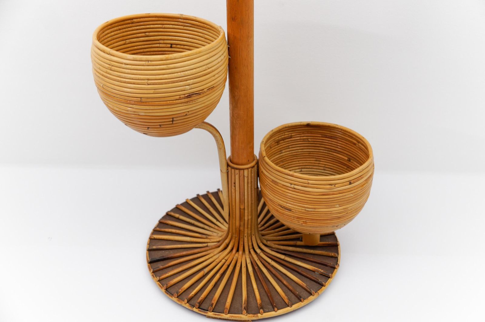 Italian Bamboo And Rattan Flower Stand Or Plant Holder, 1950s photo buy
