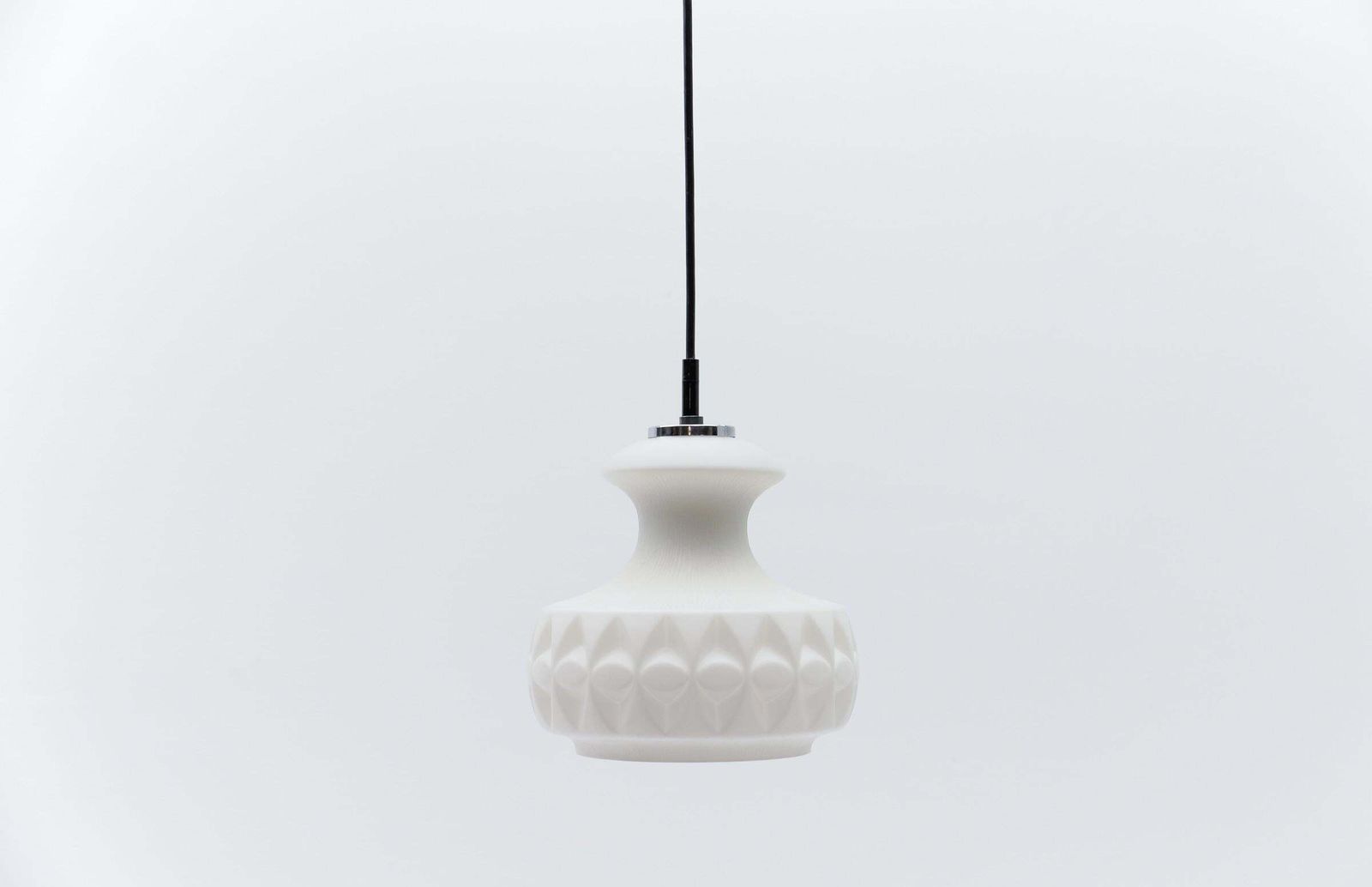 Lovely White 3d Glass Ceiling Lamp By Peill & Putzler, 1960s photo for sale