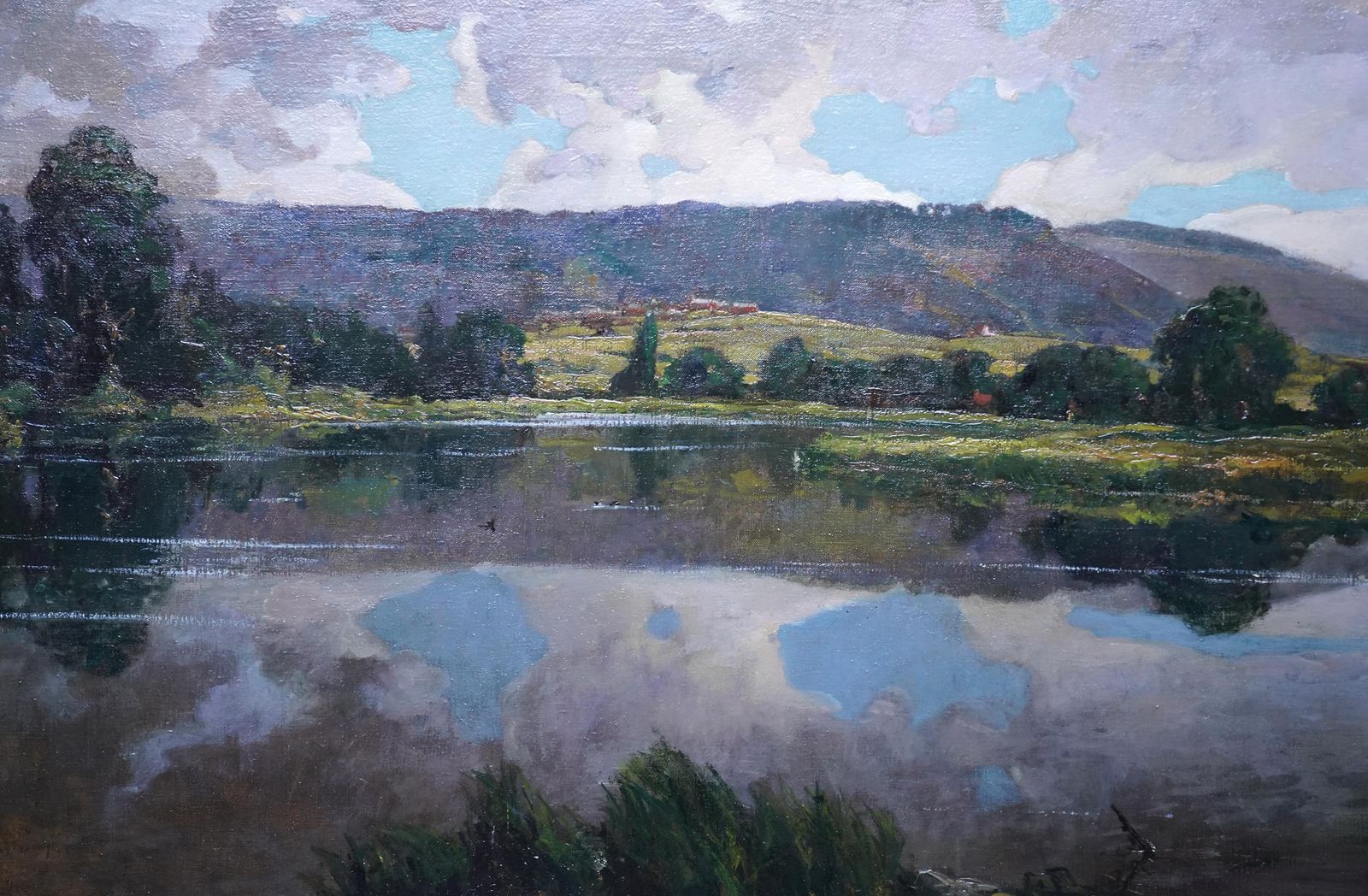 Alexander Jamieson Evening On The Lake   Scottish Edwardian Impressionist Landscape Oil Paintingcirca 1910 photo Art
