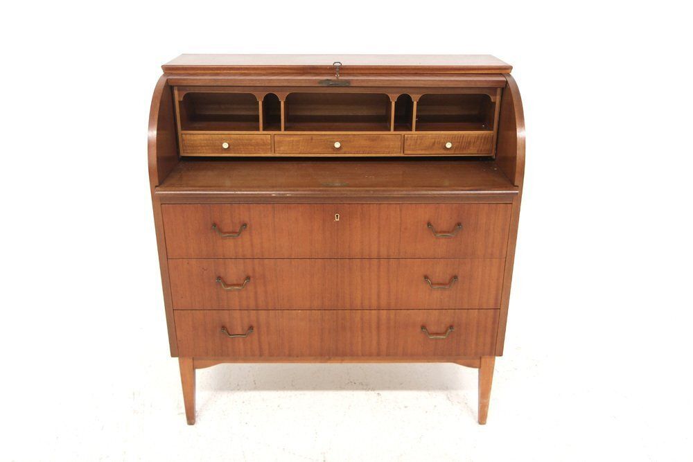 Scandinavian Mahogany Secretary Desk, 1950