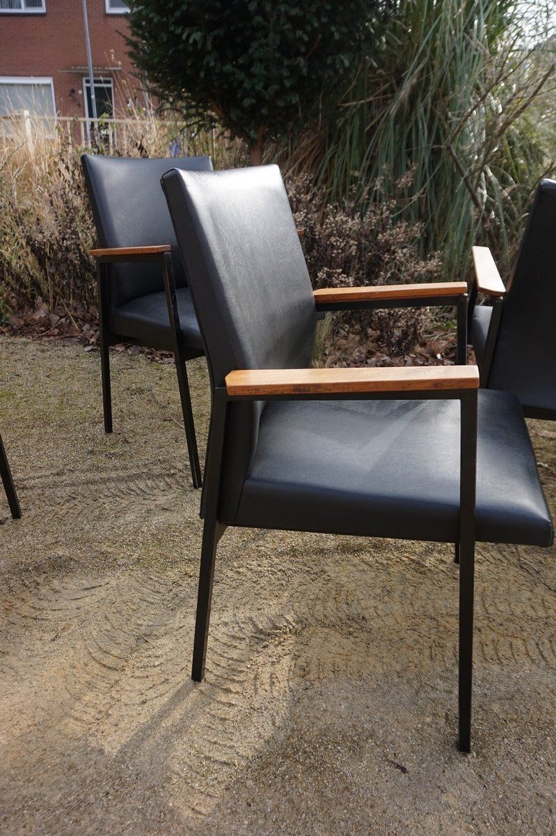 Mid Century Modern Industrial Dutch Armchairs, 1960s, Set Of 6 photo vinterior