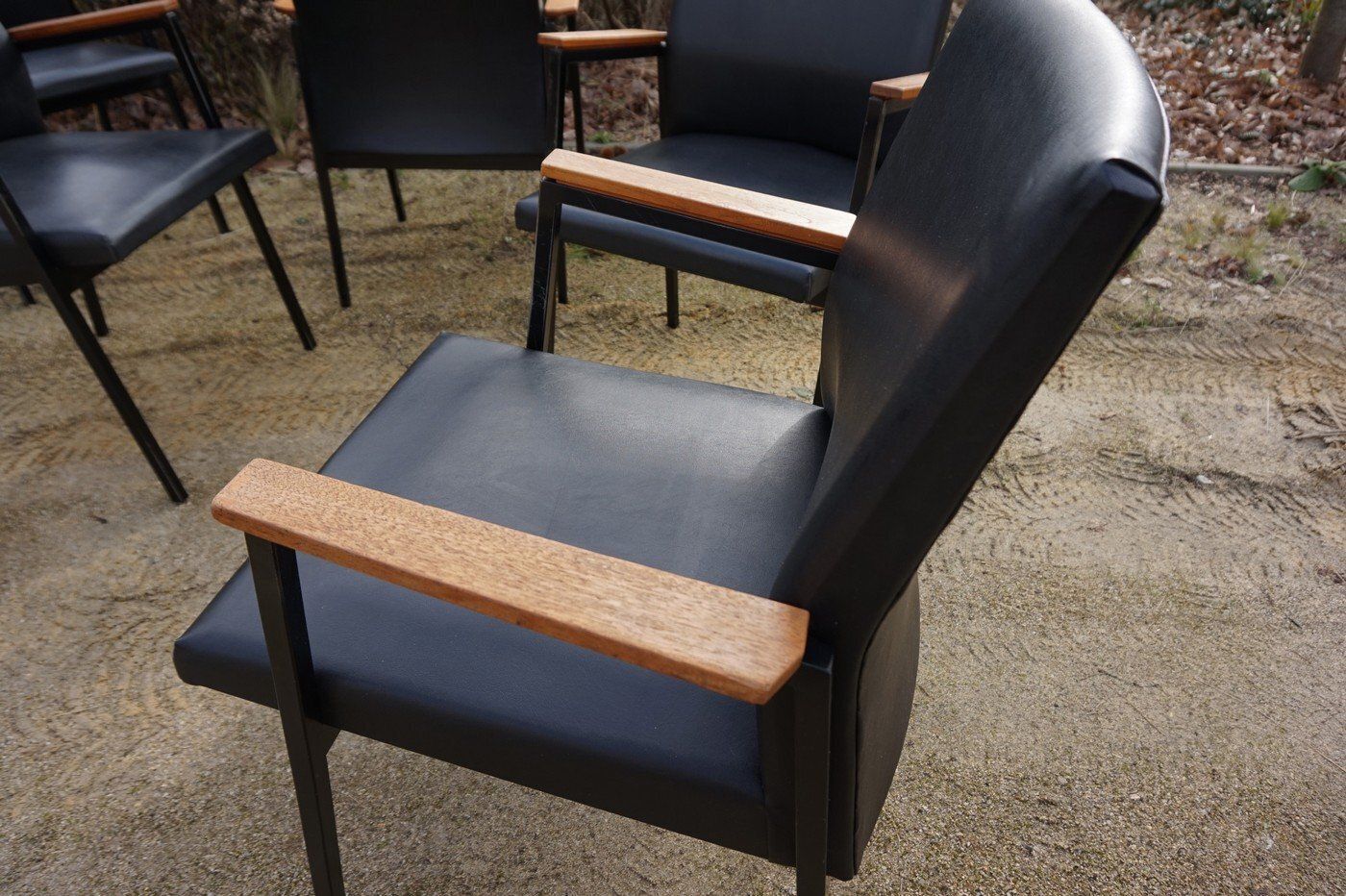 photo furniture Mid Century Modern Industrial Dutch Armchairs, 1960s, Set Of 6