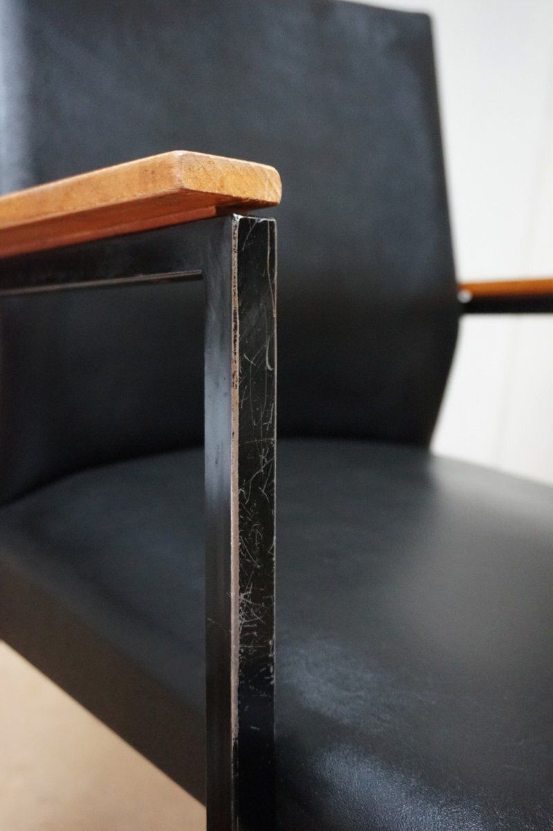photo vintage Mid Century Modern Industrial Dutch Armchairs, 1960s, Set Of 6