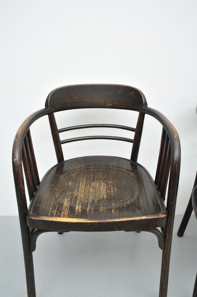 Set Of Model 6093 Chairs In Beech By Jacob & Josef Kohn, Vienna, Austria, 1890s photo vintage