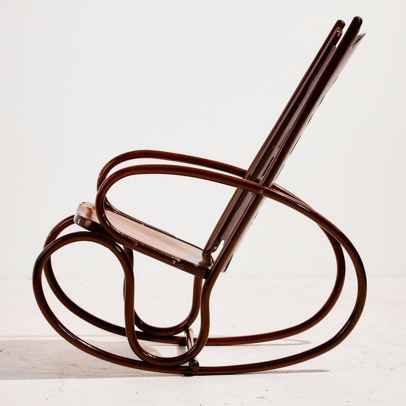 Beech Rocking Chair By Gustav Siegel For Jacob & Josef Kohn photo for sale