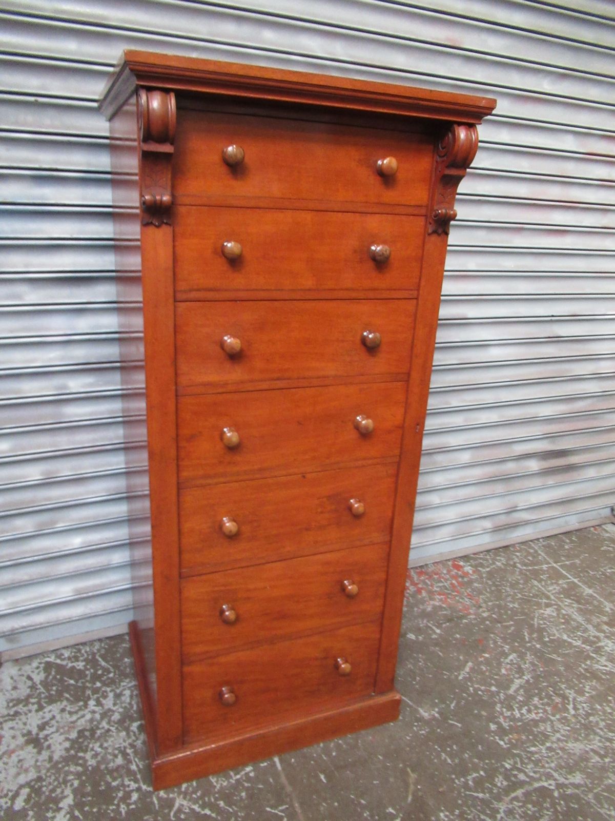 Tall Victorian Mahogany  1870s  Wellington Chest Of Drawers photo for sale