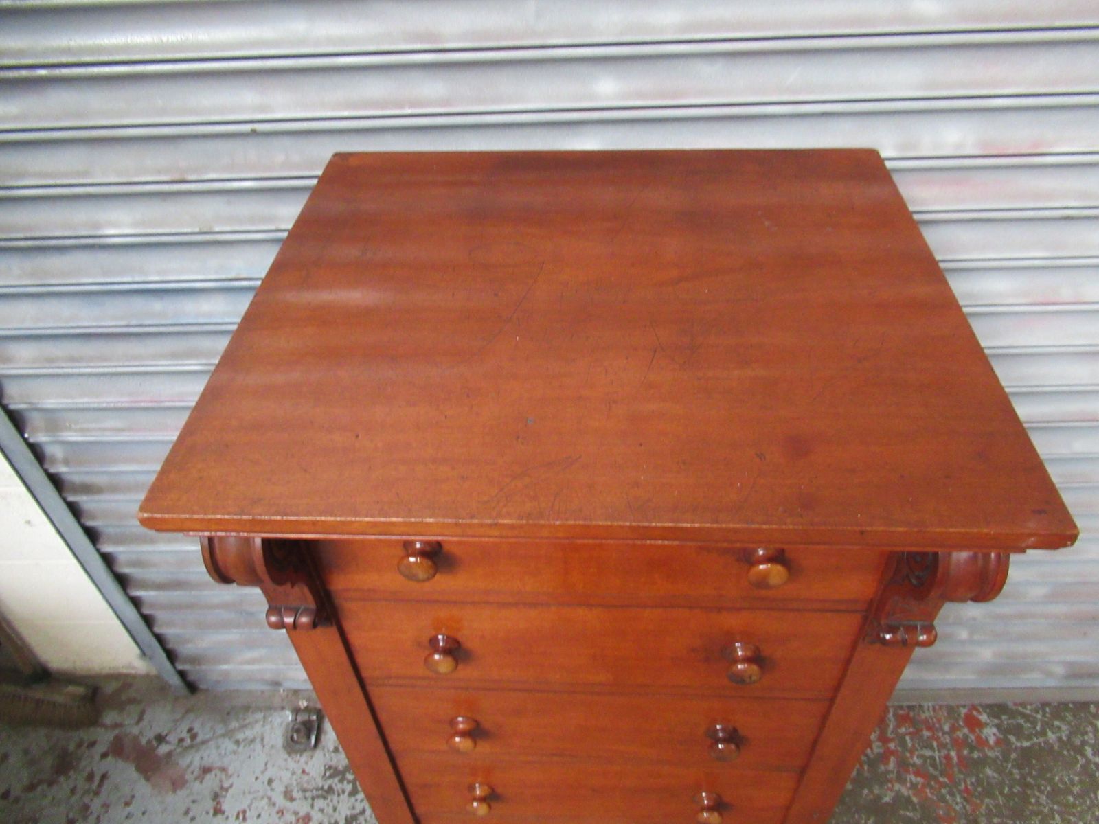 Tall Victorian Mahogany  1870s  Wellington Chest Of Drawers photo vinterior