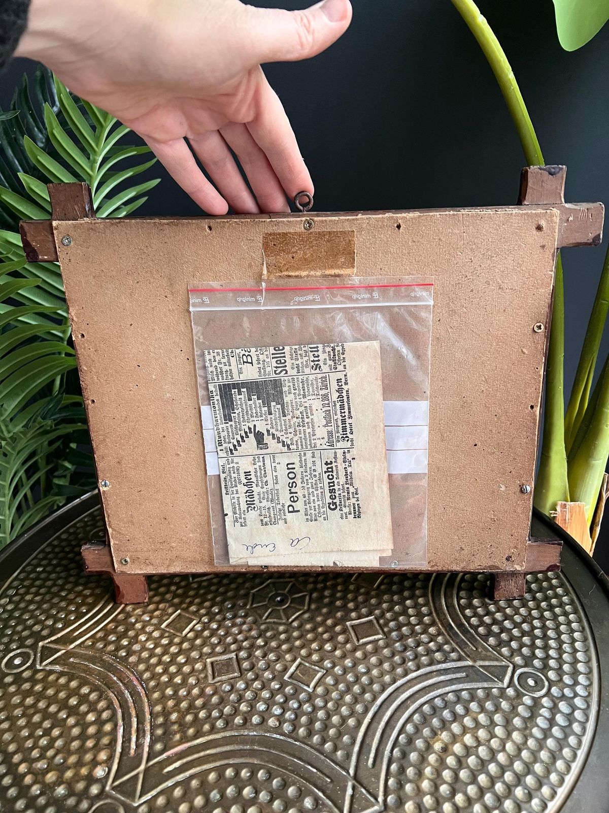 Home Decor Tramp Art Picture Frame: Hand Carved Folk Art Wood, Swiss 1900s photo