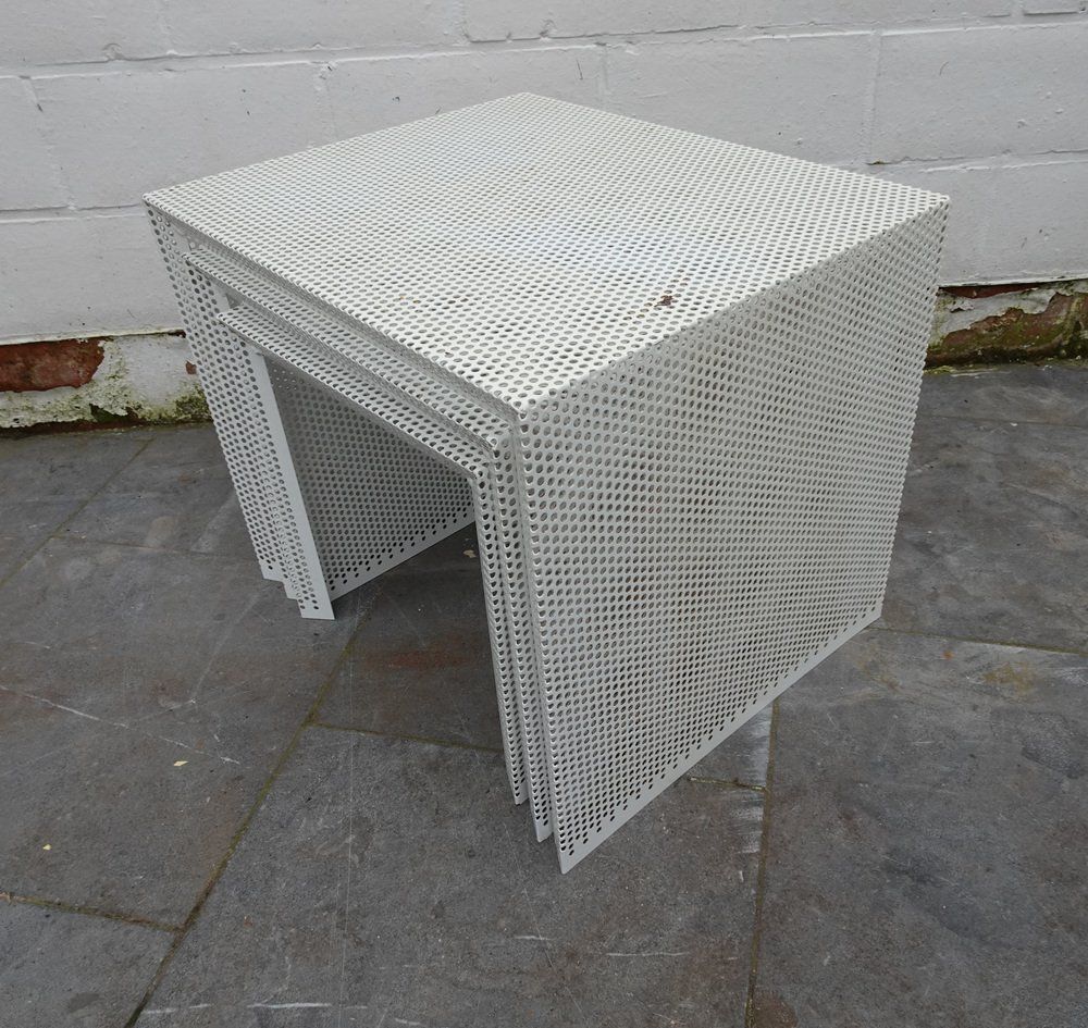 Metal Nesting Tables In The Style Of Mathieu Mategot, 1960s, Set Of 3 photo 587.0