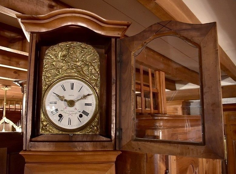 Parquet Clock Louis Philippe Cherry 19th Century photo vinterior