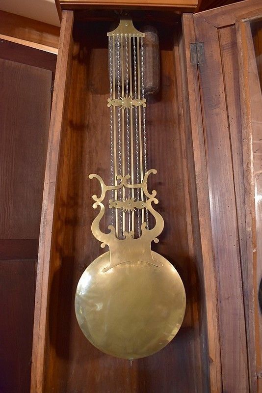 Parquet Clock Louis Philippe Cherry 19th Century photo vintage