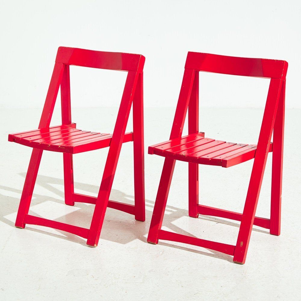 Set Of Beech Foldable Chairs By Aldo Jacober For Alberto Bazzani, 1960s