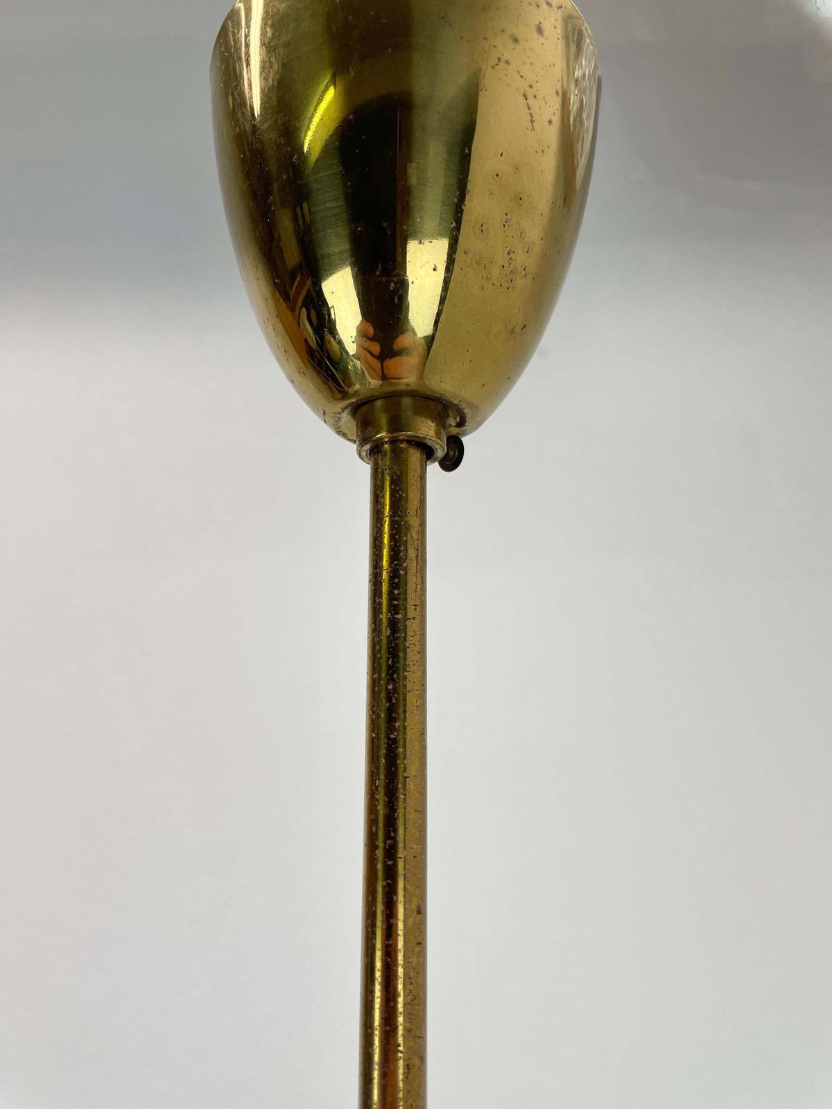 photo vintage Large 92cm Midcentury Stilnovo Style Brass And Metal Hanging Light, Italy 1950