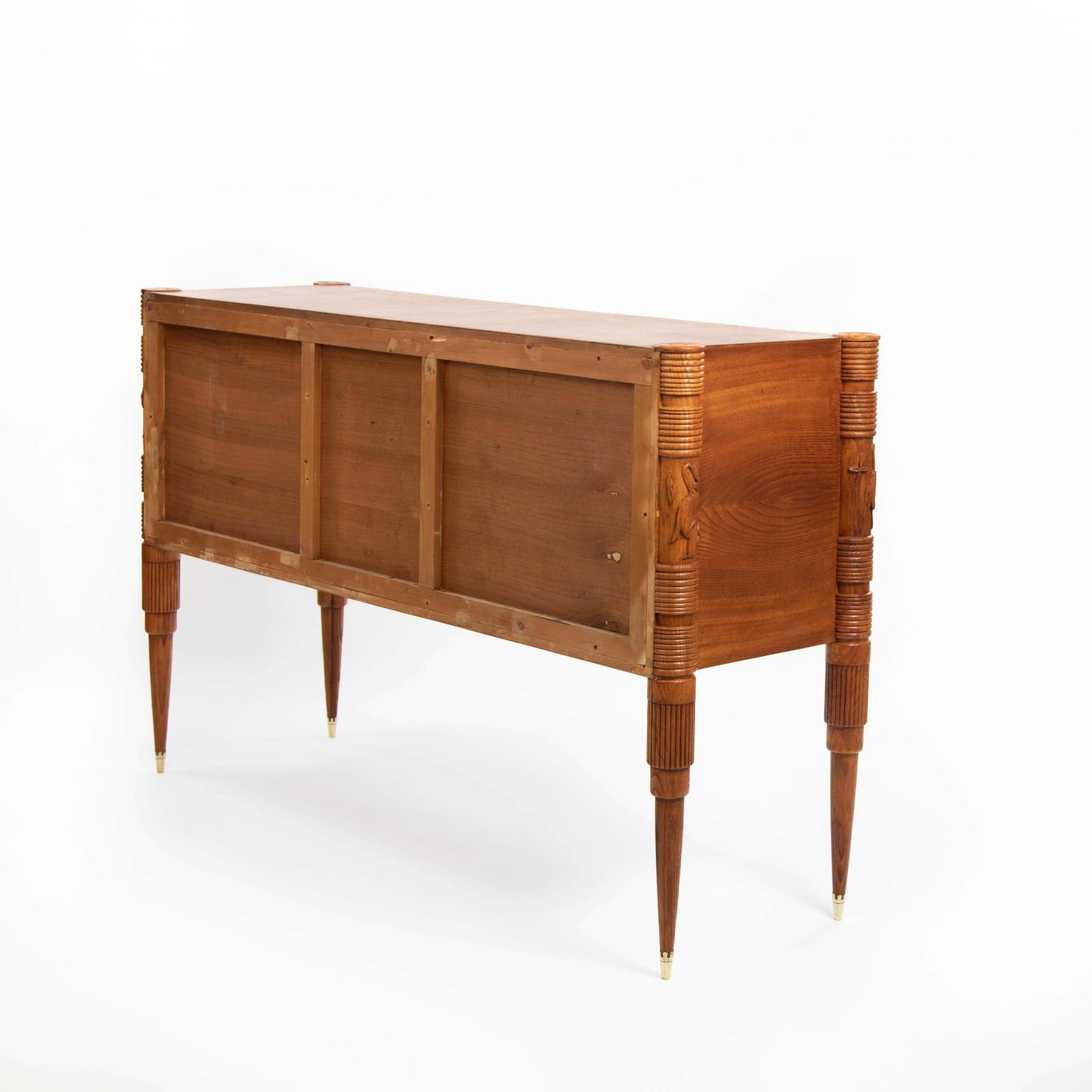 Italian Artistic Oak Sideboard With Naturalistic Carvings By Pierluigi Colli 40s photo vinterior
