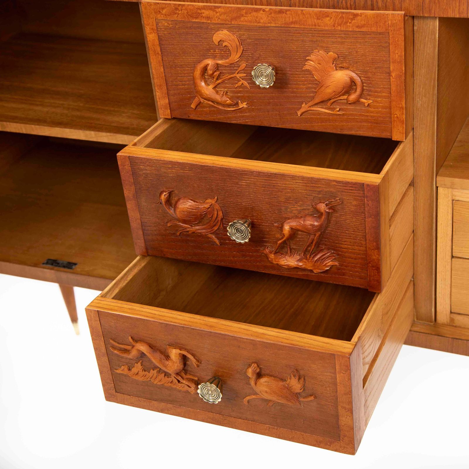 Italian Artistic Oak Sideboard With Naturalistic Carvings By Pierluigi Colli 40s photo buy