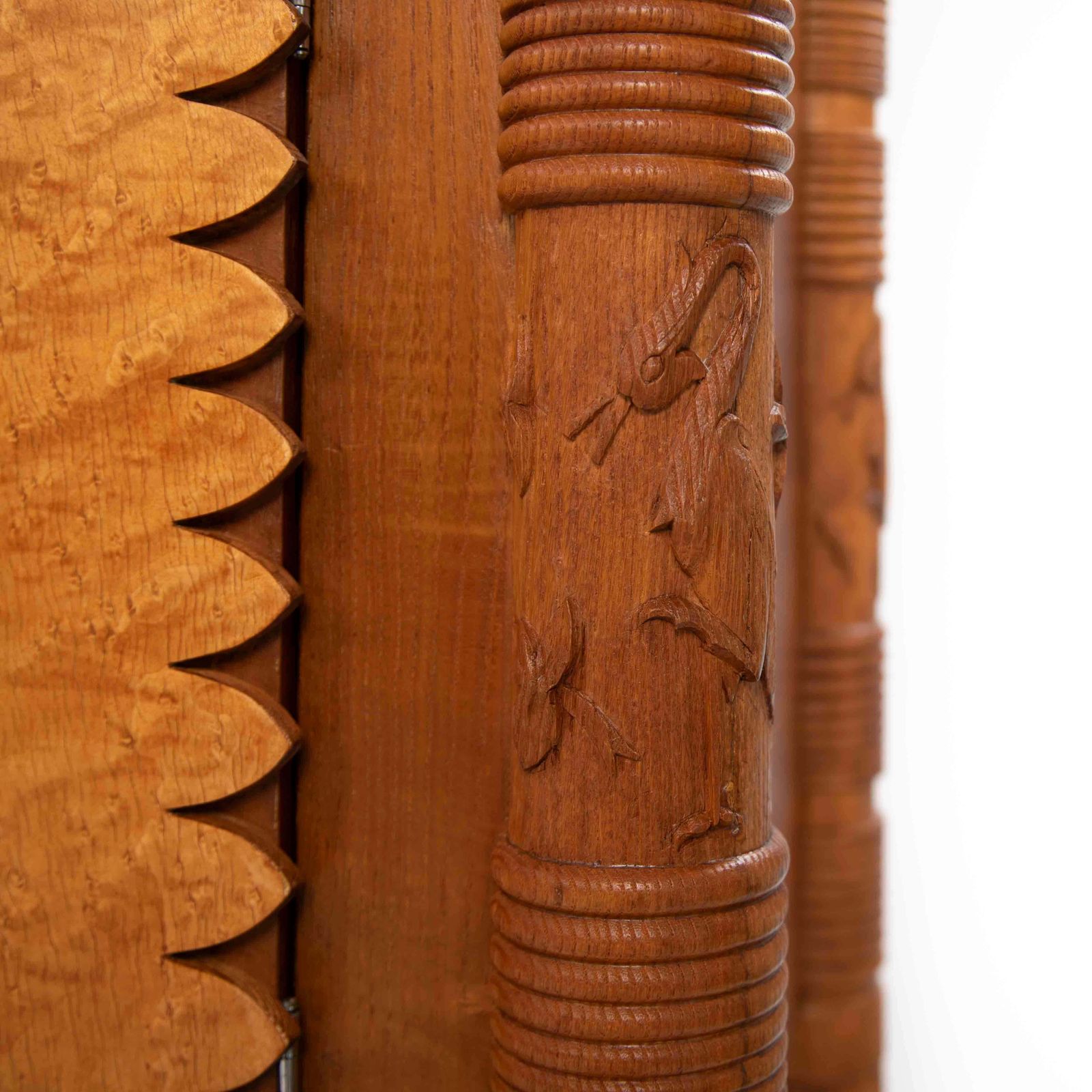 photo for sale Italian Artistic Oak Sideboard With Naturalistic Carvings By Pierluigi Colli 40s