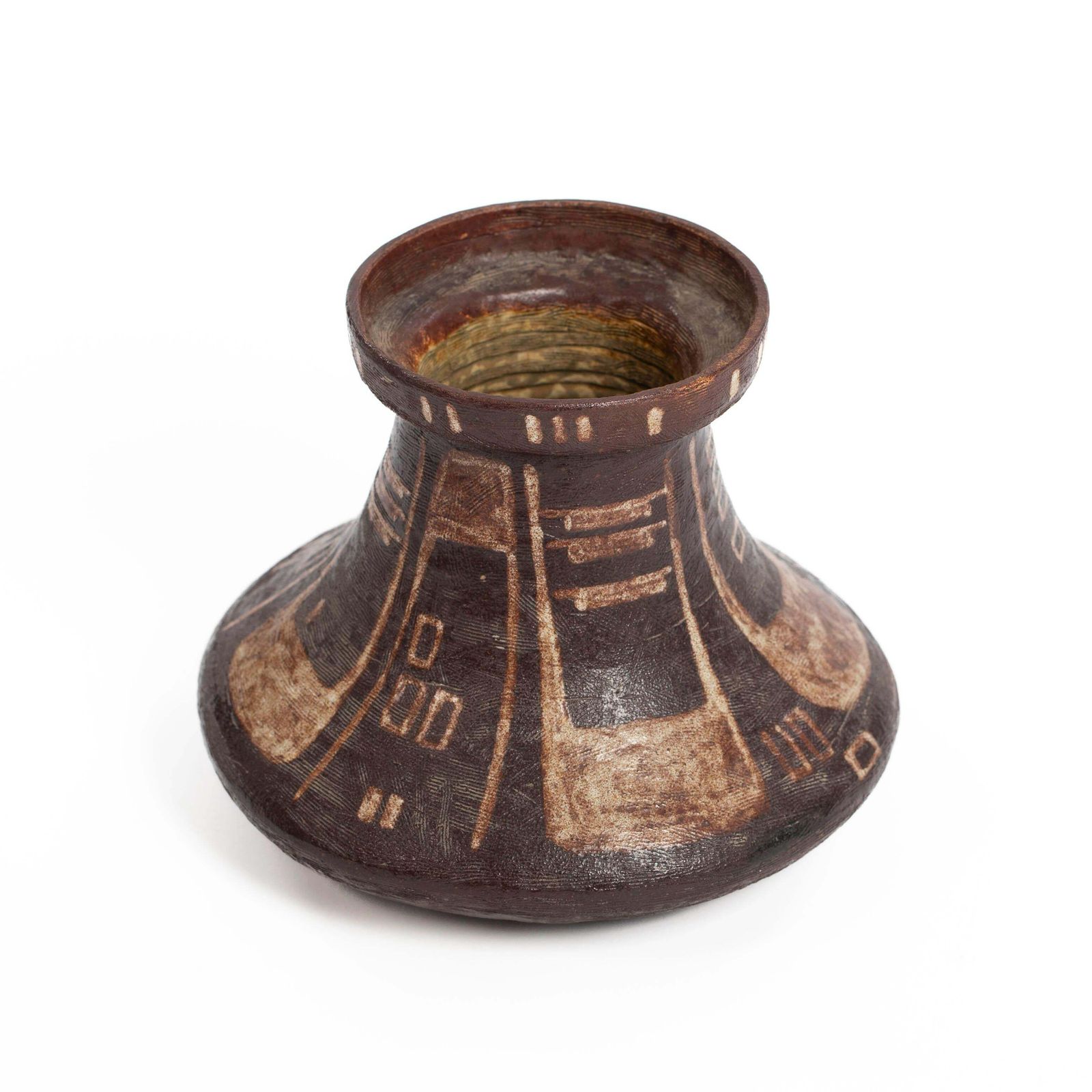 Italian Mid Century Ceramic Vase In Etruscan Style In By Mariano Pieroni 1950s photo 2341.0