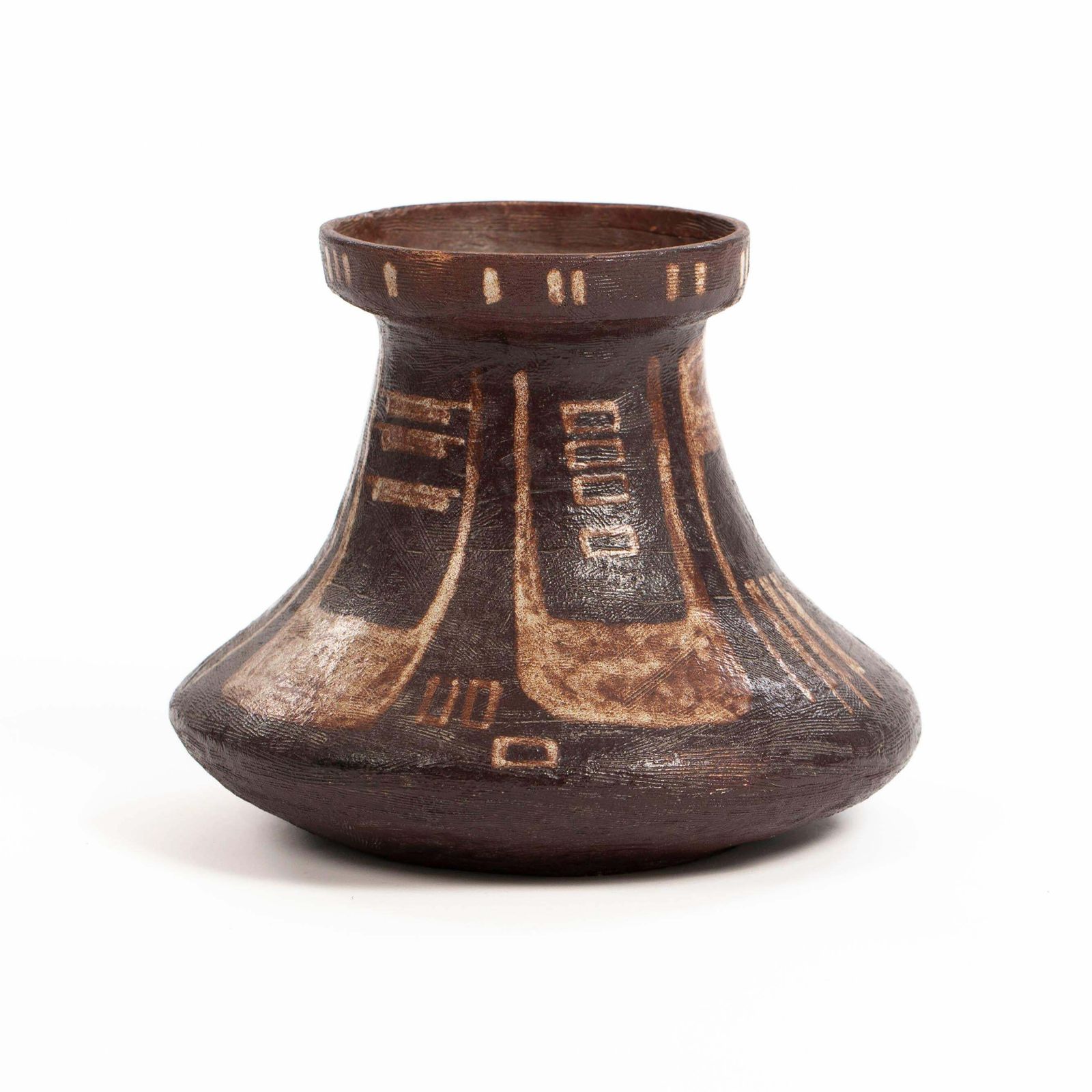 Italian Mid Century Ceramic Vase In Etruscan Style In By Mariano Pieroni 1950s photo vinterior