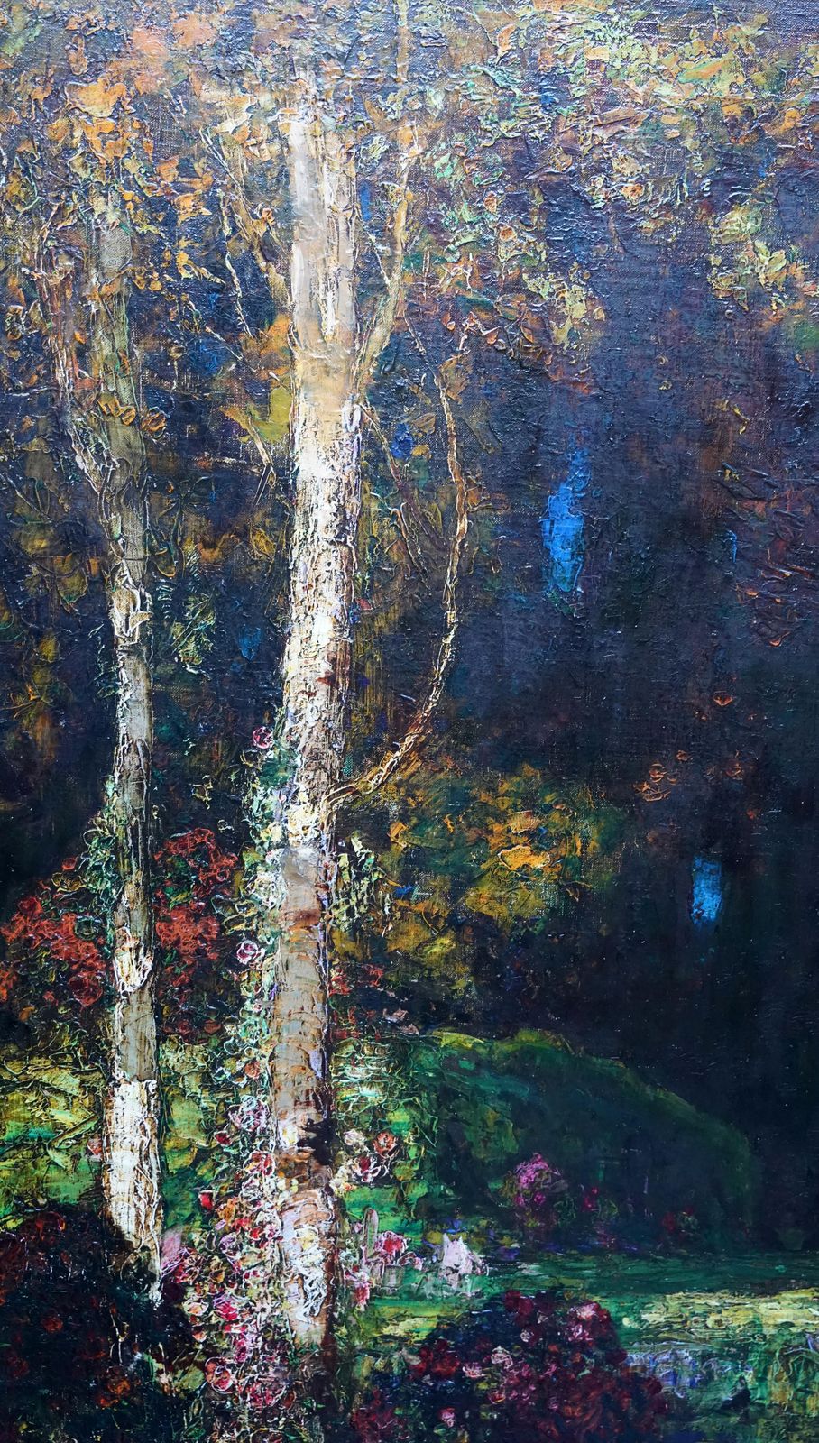 photo vinterior Tom Mostyngarden Landscape With Pool   British 1920's Impressionist Art Oil Paintingcirca 1920