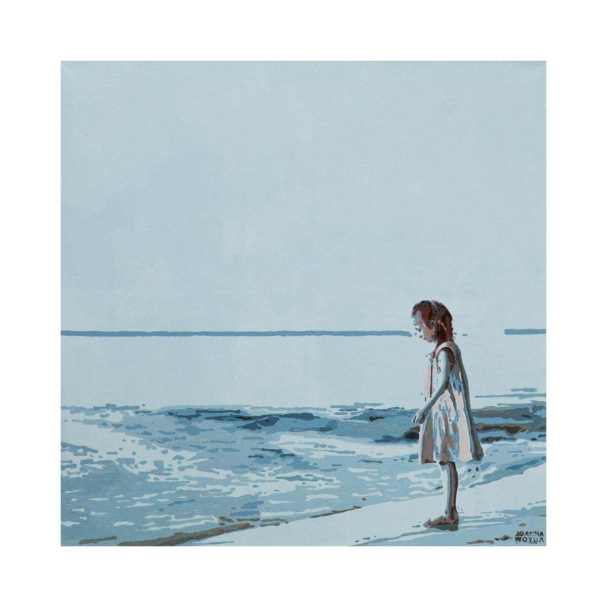 Joanna Woydaon The Shore. Figurative Acrylic Painting, Minimalism, Pop Art, Polish Art2024 photo furniture