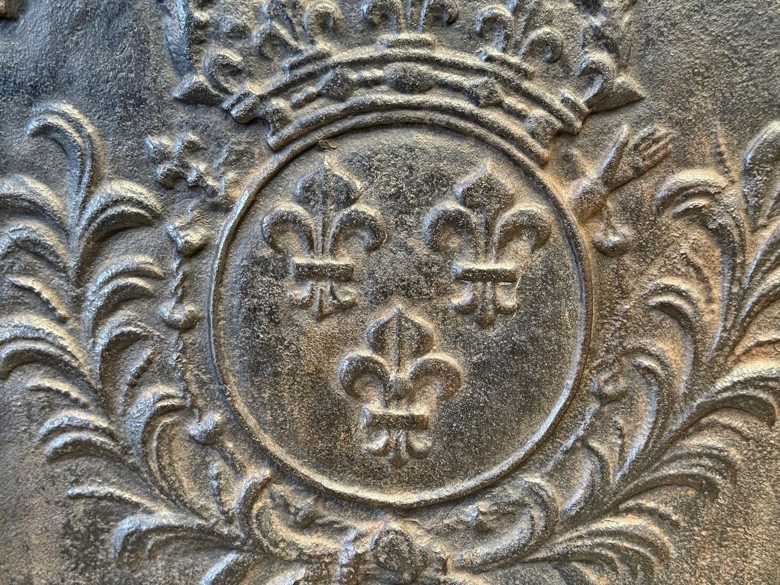 photo vinterior French Louis XV Style 'Arms Of France' Fireback / Backsplash