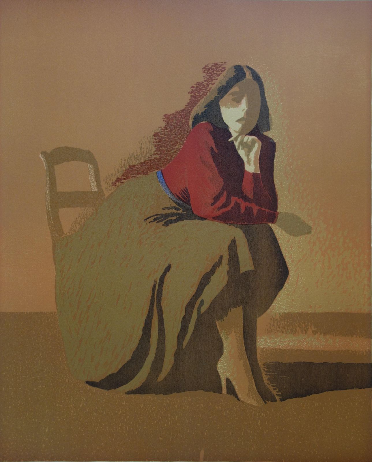 Gilles Sacksickbeautiful Woman   Original Handsigned Lithograph1985 photo for sale