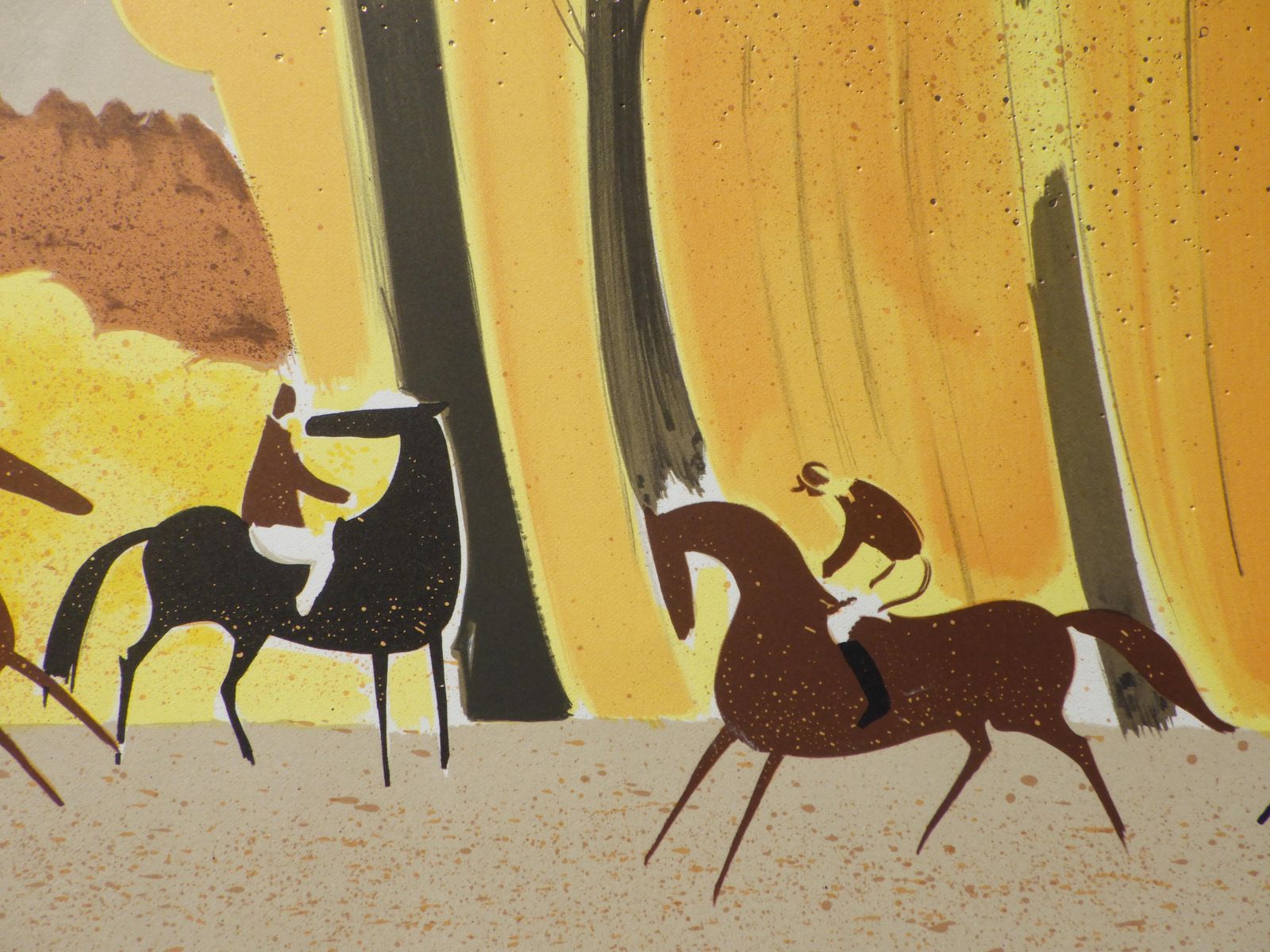 Serge Lassushorses : Horse Riding In Autumn   Original Lithograph, Handsigned & Ltd /2501982 photo buy