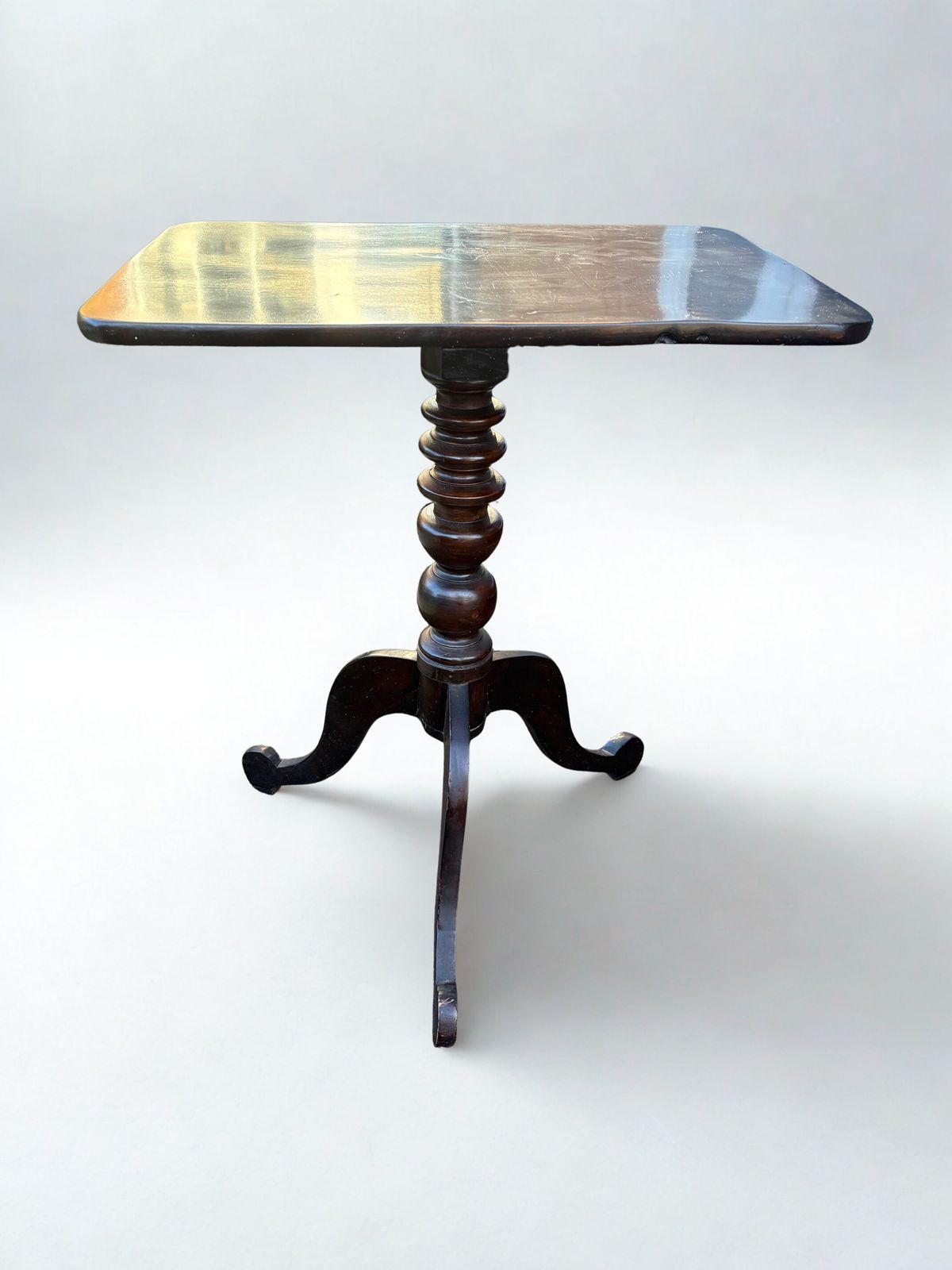 Antique Wine Table With Turned Pedestal And Tripod Legs photo furniture