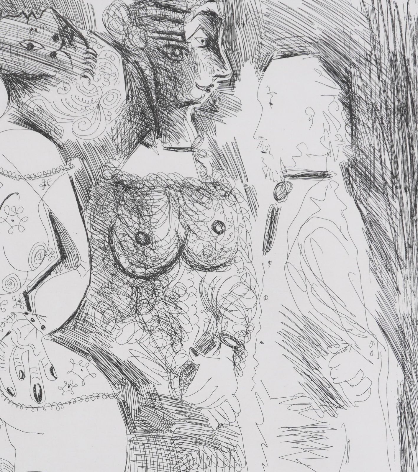 Pablo Picasso The 156, Degas Imagining And Two Girls   Original Etching, Signed (Baer #1971) 1978 photo vinterior